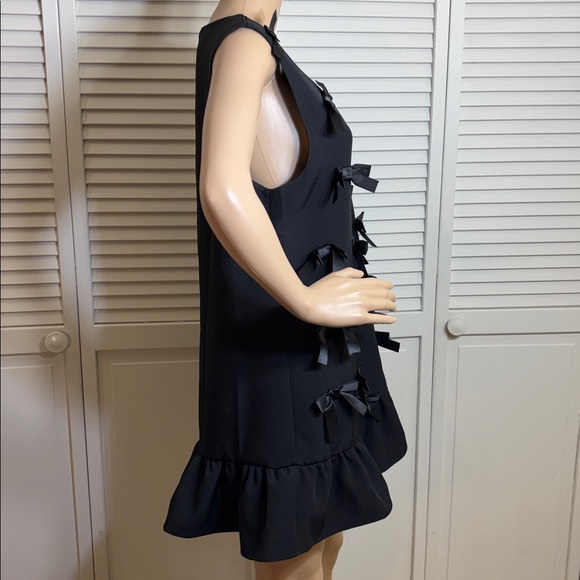 Sister Jane bow embellished mini pinafore dress in black Medium - Picture 8 of 16